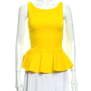 🌱 Alice + Olivia Scoop Neck Sleeveless Peplum Top Sz XS